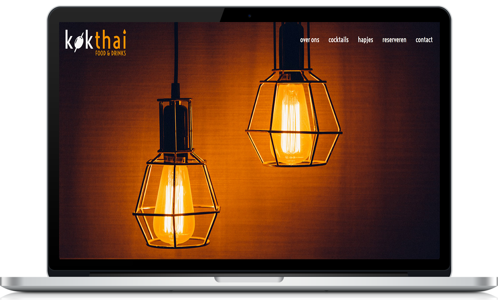 screenshot van Kokthai food & drinks website